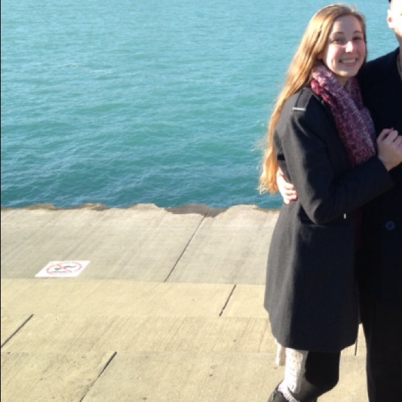 Gray Michael Kors Long Pea Coat with Gold hardware - Picture 8 of 8